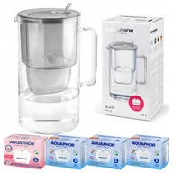 Dzbanki filtrujące - Dzbanek filtrujący szklany Aquaphor Glass Szary + 4 Wkłady Filtry Maxfor - miniaturka - grafika 1