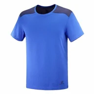 Koszulki sportowe damskie - Koszulka Salomon Essential Colorbloc Nautical Blue - miniaturka - grafika 1