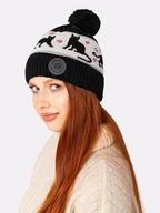 Czapki damskie - CZARNE KOTY / czapka zimowa - miniaturka - grafika 1