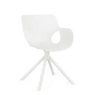 Krzesła - Zestaw 6 białych krzeseł do jadalni ze stali i polipropylenu - miniaturka - grafika 1