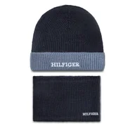 Czapki damskie - Komplet czapka i komin Tommy Hilfiger AU0AU01938 Granatowy - miniaturka - grafika 1