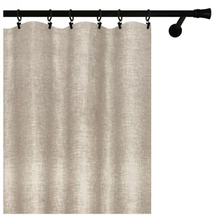 Voppi Zasłona dekoracyjna w stylu boho 140 x 250 cm beżowa zasłona z lnianym wzorem na żabki agrafki tunel - Zasłony - miniaturka - grafika 1