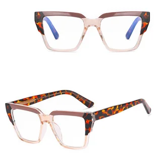Okulary damskie kocie zerówki do komputera BLUE LIGHT 25143A Brudny róż/Panterka/Brąz - Okulary korekcyjne, oprawki, szkła - miniaturka - grafika 1