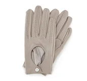 Rękawiczki - Rękawiczki samochodowe damskie ze skóry licowej ecru - miniaturka - grafika 1