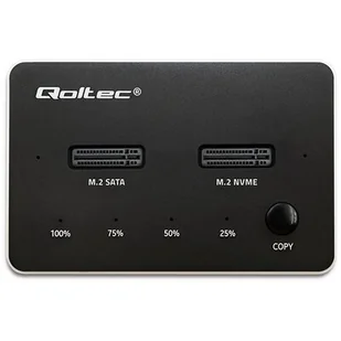 qoltec Stacja dokująca dysków SSD M.2 | NVMe | SATA | USB-C | DUAL 2 x  2TB - Stacje dokujące i replikatory portów - miniaturka - grafika 1