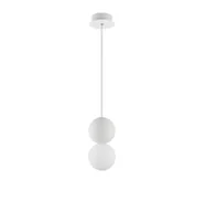 Lampy sufitowe - Wisząca biała lampa StoneBall 10 z gipsową kulą do sypialni - miniaturka - grafika 1