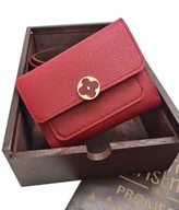 Portfele - PORTFEL PORTMONETKA nie duży Damski CZERWONY PREZENT NA ŚWIETA Mikołajki - miniaturka - grafika 1