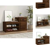Szafki na buty - vidaXL Szafka na buty brązowy dąb 100x42x60 cm materiał drewnopochodny - Półki i szafki na buty - miniaturka - grafika 1