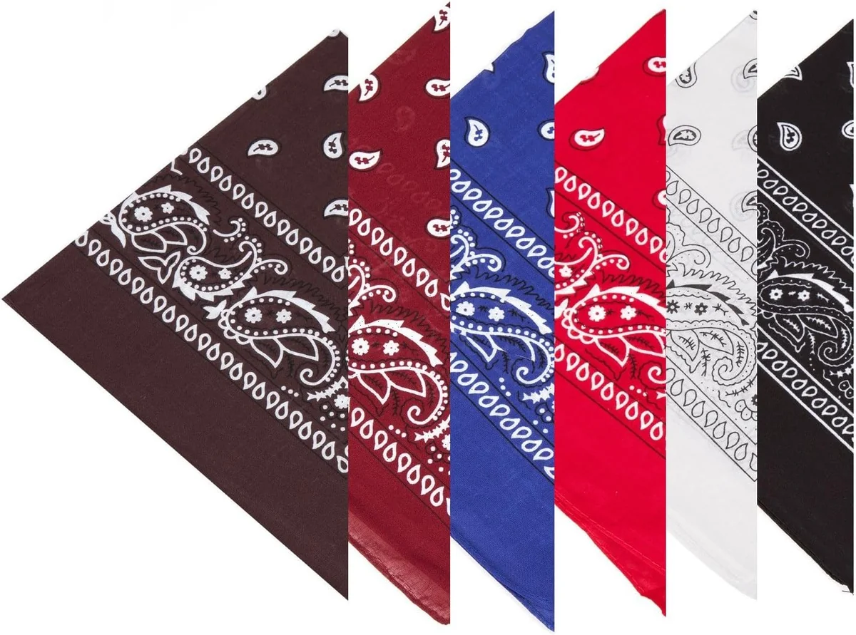 BANDANA 12 SZTUK BAWEŁNA WZÓR PAISLEY CHUSTA UNIWERSALNA LEKKA