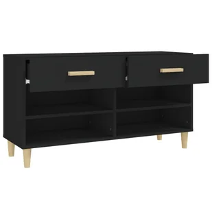 Lumarko Szafka na buty, czarna, 102x35x55 cm, materiał drewnopochodny - Szafki na buty - miniaturka - grafika 8