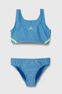 Stroje kąpielowe dla dziewczynek - adidas Performance dwuczęściowy strój kąpielowy dziecięcy kolor niebieski - grafika 1