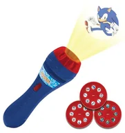 Projektory dla dzieci - Lexibook, SEGA Sonic The Hedgehog, projektor historyjek i latarka, wyświetla 24 obrazki ze świata Sonic z 3 dyskami, czerwony/niebieski, LTC050SN - miniaturka - grafika 1