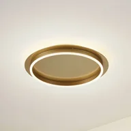Lampy sufitowe - Lindby Lampa sufitowa LED Kunis, złota, tworzywo sztuczne, Ø 46 cm - miniaturka - grafika 1