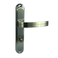 Klamki - Domino Klamka do drzwi wewnętrznych z długim szyldem do wc Dekan 72 Chrom Nikiel - miniaturka - grafika 1