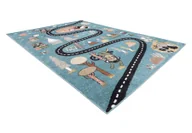 Dywany - Dywan FUN Route dla dzieci, ulica, zwierzęta niebieski 140x190 cm - miniaturka - grafika 1