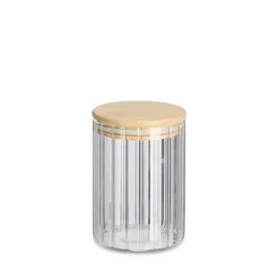 Słoik z bambusową pokrywką GROOVES, 550 ml - Pojemniki kuchenne - miniaturka - grafika 1