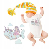 Body dla niemowląt - BODY NIEMOWLĘCE Dziecięce Białe Na Prezent SYRENKI Siren Wzory - 62 - miniaturka - grafika 1