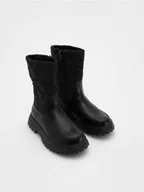 Buty dla dziewczynek - Reserved - Wysokie botki z ociepleniem - czarny - miniaturka - grafika 1