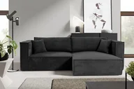 Narożniki - sofa4you Narożnik z funkcją spania "Monkey", czarny - miniaturka - grafika 1