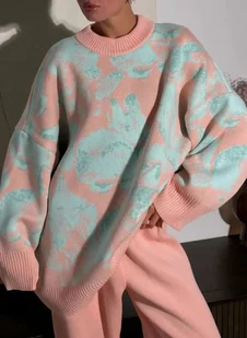 Komplet różnokolorowy odzieży domowej - Różowy L - Komplety damskie - miniaturka - grafika 1