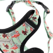 Szelki dla psów - Amiplay Behappy Szelki Regulowane Discovery S 20-30 X 30-40 X 1,5 Cm Flamingo Dla Psa - miniaturka - grafika 1