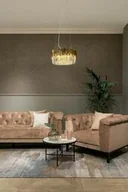 Lampy sufitowe - LAMPA WISZĄCA CALZO glamour ze złotą oprawą i kryształami - miniaturka - grafika 1