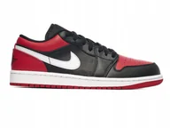 Buty sportowe męskie - Buty męskie Nike Air Jordan 1 Low 553558-066 czerwono czarne 47 - miniaturka - grafika 1