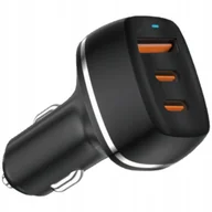 Ładowarki samochodowe - ŁADOWARKA SAMOCHODOWA SZYBKIE ŁADOWANIE USB 2x USB-C PD QC 68W MOCNA 3A - miniaturka - grafika 1