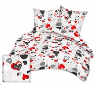 Pościel - pościel bawełna lux 200x220 + 2 poszewka B 322 pasywne serca red - miniaturka - grafika 1