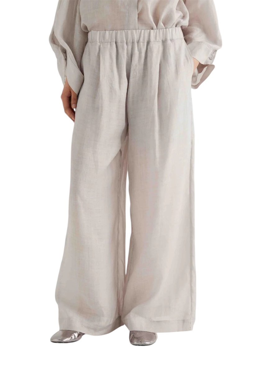 Pantalone palazzo con pence damskie MEIMEIJ con elastico