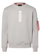 Bluzy męskie - Alpha Industries Bluza męska Mężczyźni szary jednolity, M - miniaturka - grafika 1