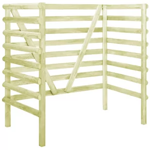 vidaXL Osłona na 2 kosze na śmieci, zielona, 140x80x150 cm, drewno FSC vidaXL - Kosze na śmieci - miniaturka - grafika 1