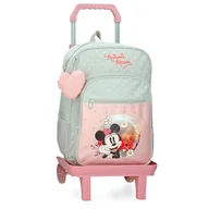 Plecaki szkolne i tornistry - Joumma Disney Minnie Wild Nature Plecak szkolny z wózkiem Zielony 30x38x12 cms Poliester 13,68L, Zielony, plecak szkolny na kółkach - miniaturka - grafika 1