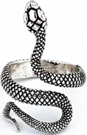 Pierścionki - Srebrny Pierścionek z Wężem w Stylu Boho Vintage Regulowany Stal Szlachetna - miniaturka - grafika 1