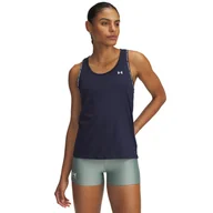 Koszulki i topy damskie - Damska koszulka bez rękawów UNDER ARMOUR TECH KNOCKOUT TANK 1389851-410 – Granatowy - miniaturka - grafika 1
