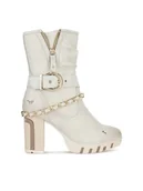 Kozaki damskie - Mustang Botki 1363-505 Biały - miniaturka - grafika 1