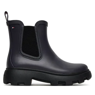 Kalosze Tommy Hilfiger Rubber Flag Cleated FW0FW08637 Granatowy - Kalosze damskie - miniaturka - grafika 1