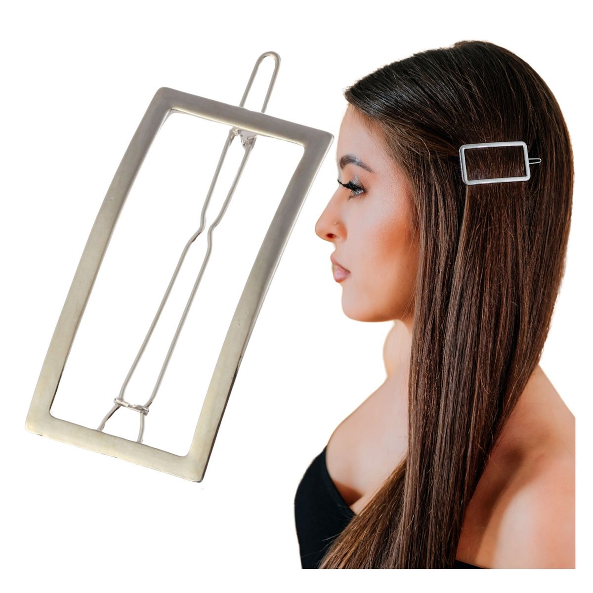 Spinka Wsuwka Srebrna do Włosów Ozdobna Geometryczna Metalowa i Wytrzymała