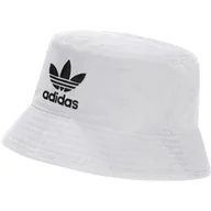 Czapki damskie - Bucked hat unisex adidas ORIGINALS ADICOLOR TREFOIL biały FQ4641-58 cm - miniaturka - grafika 1