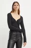 Bluzki damskie - Karl Lagerfeld longsleeve damski kolor czarny 246W1712 - miniaturka - grafika 1