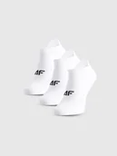 Skarpetki dla dzieci - 4F Skarpetki sportowe przed kostkę (3-pack) dziewczęce - białe 32-34 - miniaturka - grafika 1