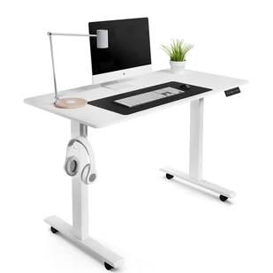 Biurko regulowane elektryczne gamingowe 120x60cm Amone - Białe - Biurka gamingowe - miniaturka - grafika 1