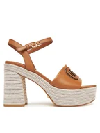 Espadryle damskie - Guess Espadryle FLJFML LEA03 Brązowy - miniaturka - grafika 1
