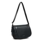 Torebki damskie - Torebka Damska Listonoszka LUIGISANTO na Ramię Czarna Skróra Ekologiczna - miniaturka - grafika 1