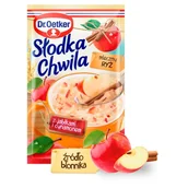 Budyń - Dr Oetker Ryż z kawałkami jabłek i cynamonem Słodka Chwila Mleczny 58 g - miniaturka - grafika 1