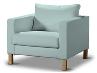 Pokrowce na meble - Dekoria pl pl Pokrowiec na fotel Karlstad krótki pastelowy błękit 89 x 89 x 64 cm Cotton Panama 619-702-10 - miniaturka - grafika 1