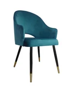 Krzesła - Atos Krzesło Velvet noga czarna/złota MG20 - miniaturka - grafika 1