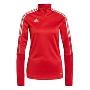 Piłka nożna - Bluza damska adidas Tiro 21 Training Top czerwona - miniaturka - grafika 1