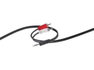 Kable - Kabel audio jack 3,5mm - 2x RCA ISY IAU-1026 3m Czarny - miniaturka - grafika 1