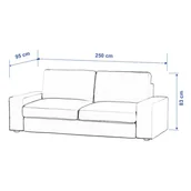 Pokrowce na meble - Pokrowiec na sofę Kivik 3-osobową, rozkładaną - miniaturka - grafika 1